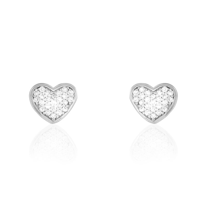 Boucles D'oreilles Puces Mea Argent Blanc Oxyde De Zirconium - Spannringe Damen | OROVIVO