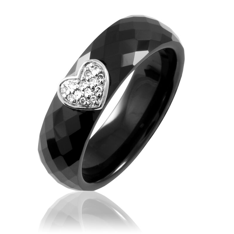Bague Ceramik Design Argent Blanc Oxyde De Zirconium Et Céramique - Spannringe Damen | OROVIVO