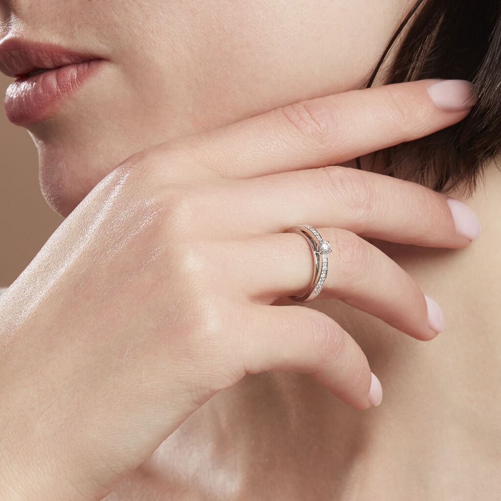 Damen Ring Weißgold 375 Diamant 0,21ct Imposa  - Verlobungsringe Damen | OROVIVO