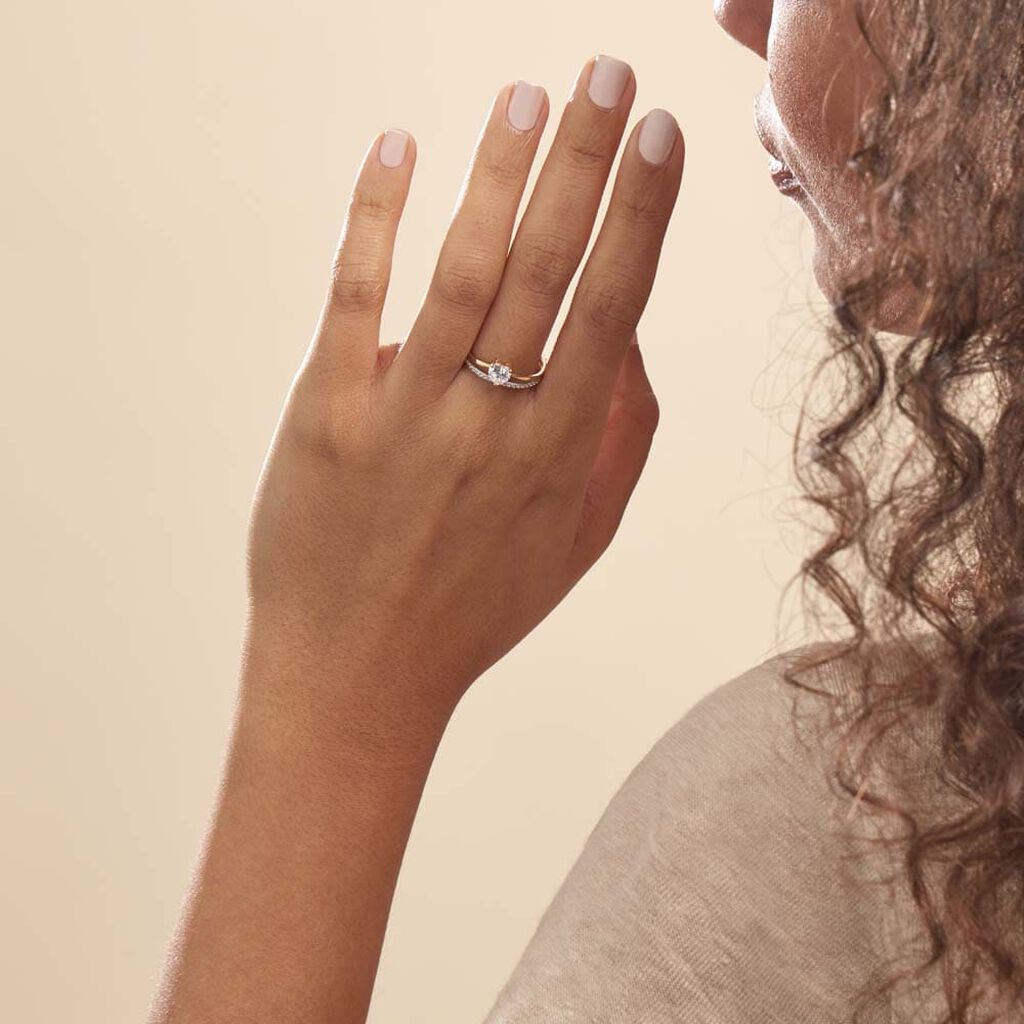 Damenring 375 Gold Zirkonia Mohira - Ringe mit Stein Damen | OROVIVO