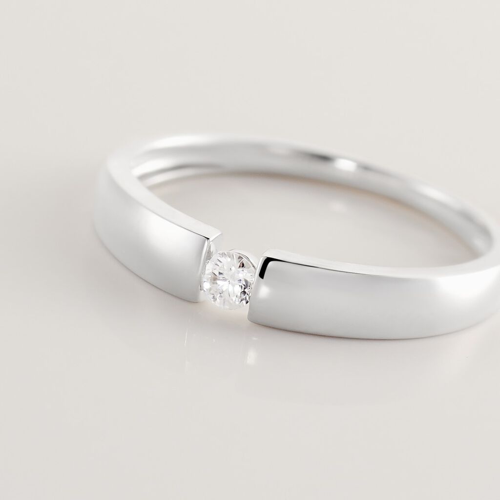 Damen Ring Weißgold 375 Diamant 0,08ct Kreis Valencia 3,65mm  - Hochzeitsringe Damen | OROVIVO
