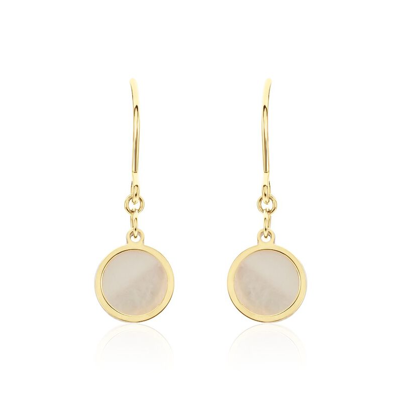 Boucles D'oreilles Pendantes Enolya Or Jaune Nacre - Spannringe Damen | OROVIVO