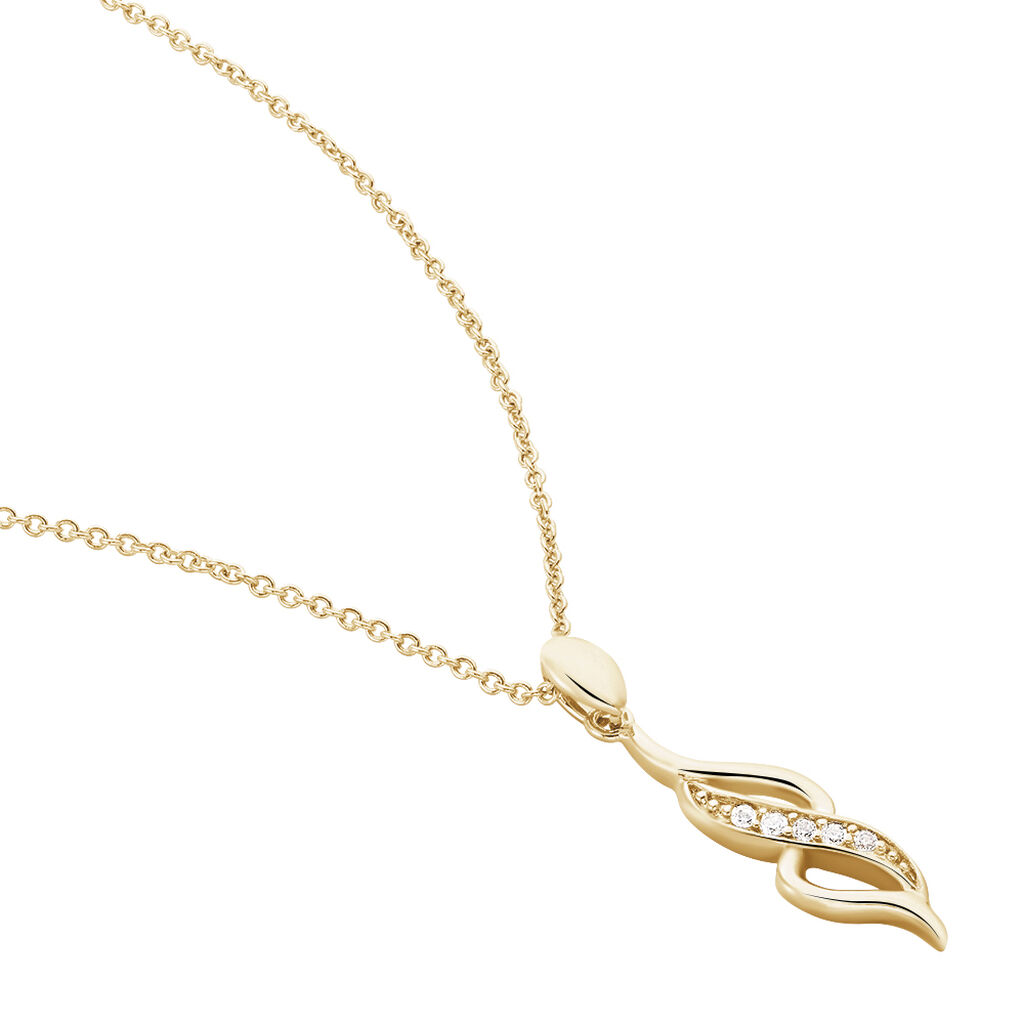 Damen Collier Vergoldet Zirkonia Spiralförmig Ishaae - Halsketten Damen | OROVIVO