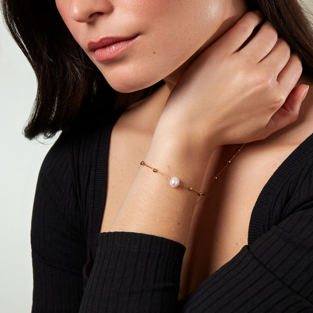 Damen Armband Silber vergoldet 925 Oval Weiß Lorde 2,2cm - Neuheiten Damen | OROVIVO