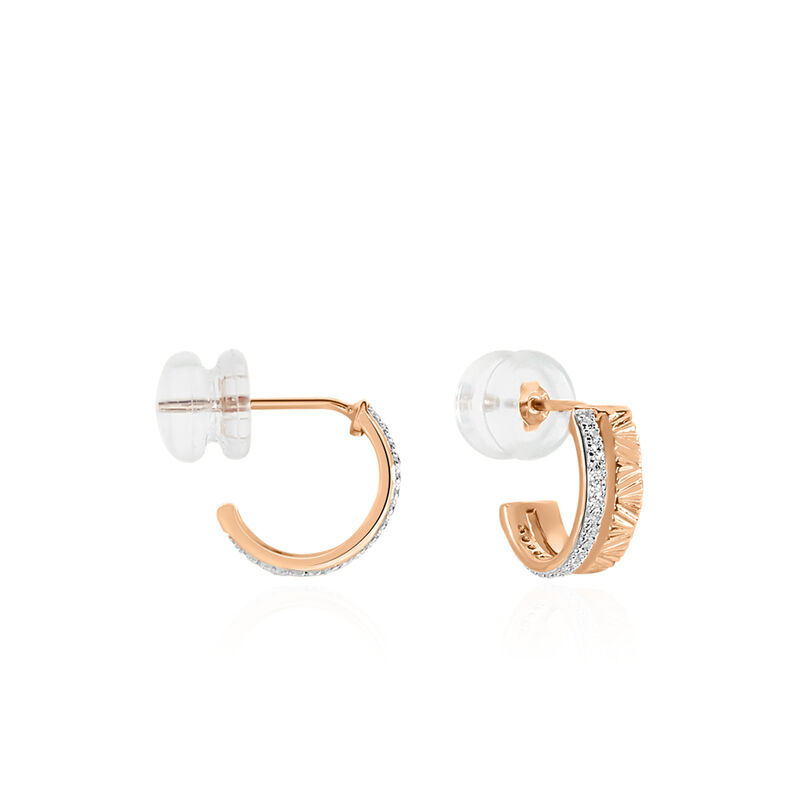Boucles D'oreilles Or Rose Belindalan Puces Diamant - Spannringe Damen | OROVIVO