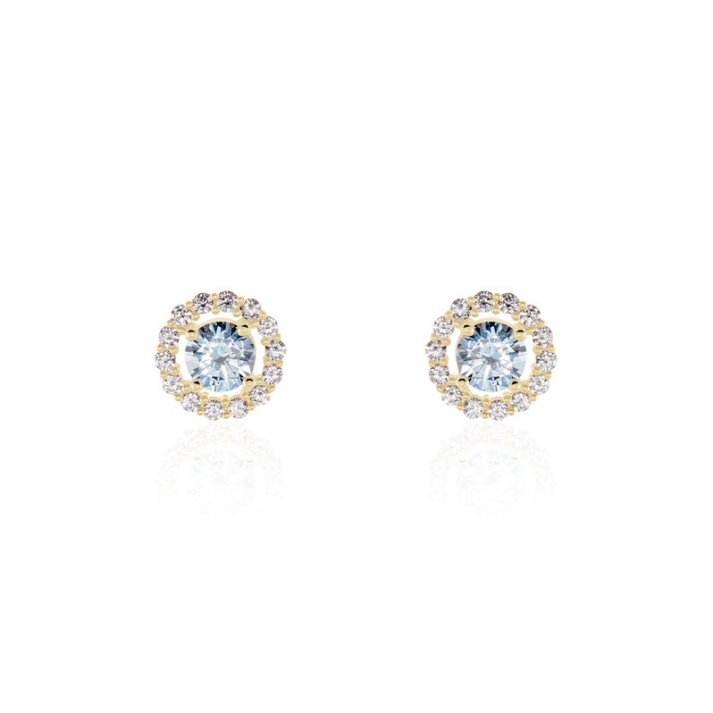 Boucles D'oreilles Puces Plaque Or Radbod Pierres Artificielles Oxydes - Spannringe Damen | OROVIVO