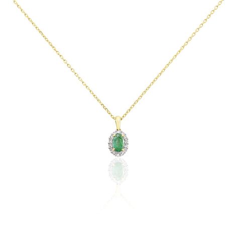 Damen Kette Gold 585 Smaragd 0,37ct Marion 45cm - Halsketten Damen | OROVIVO