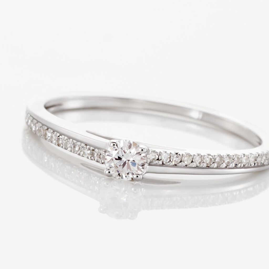Damen Ring Weißgold 375 Diamant 0,15ct Alexandra  - Verlobungsringe Damen | OROVIVO