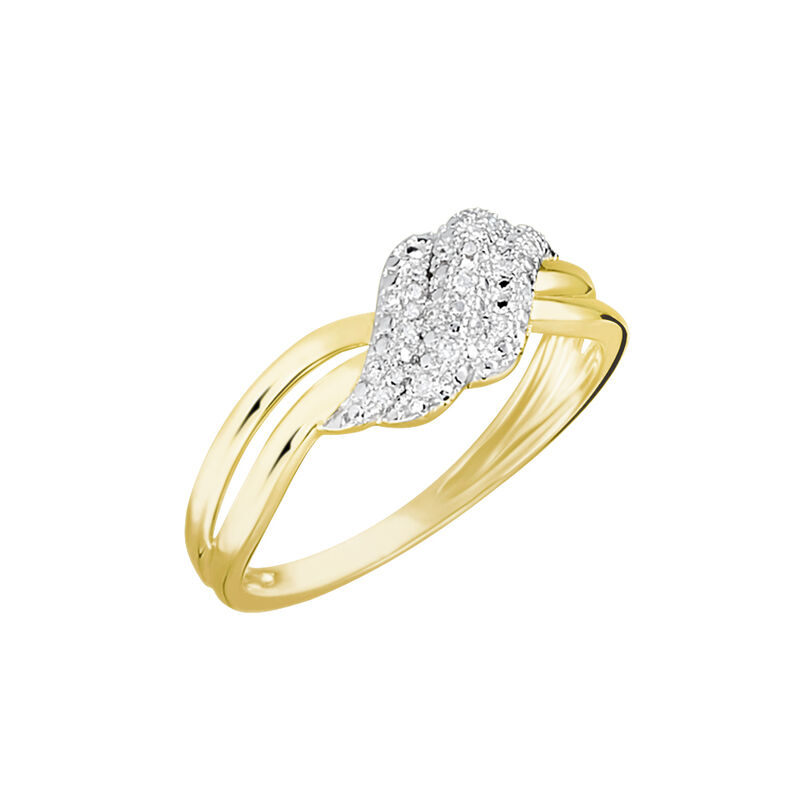 Bague Or Jaune Ricoria Diamants - Spannringe Damen | OROVIVO