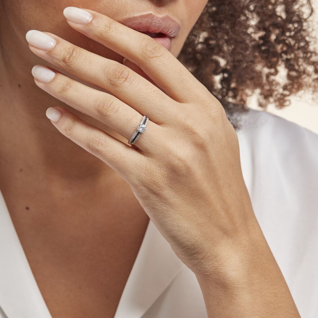 Damen Ring Weißgold 375 Zirkonia Katrina  - Verlobungsringe Damen | OROVIVO