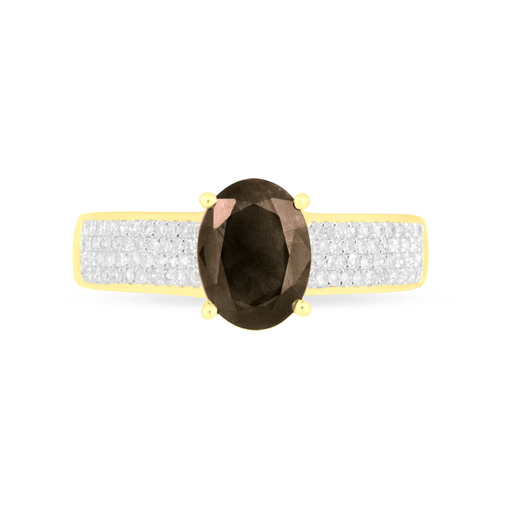 Bague Crista Or Jaune Quartz Et Diamant - Spannringe Damen | OROVIVO