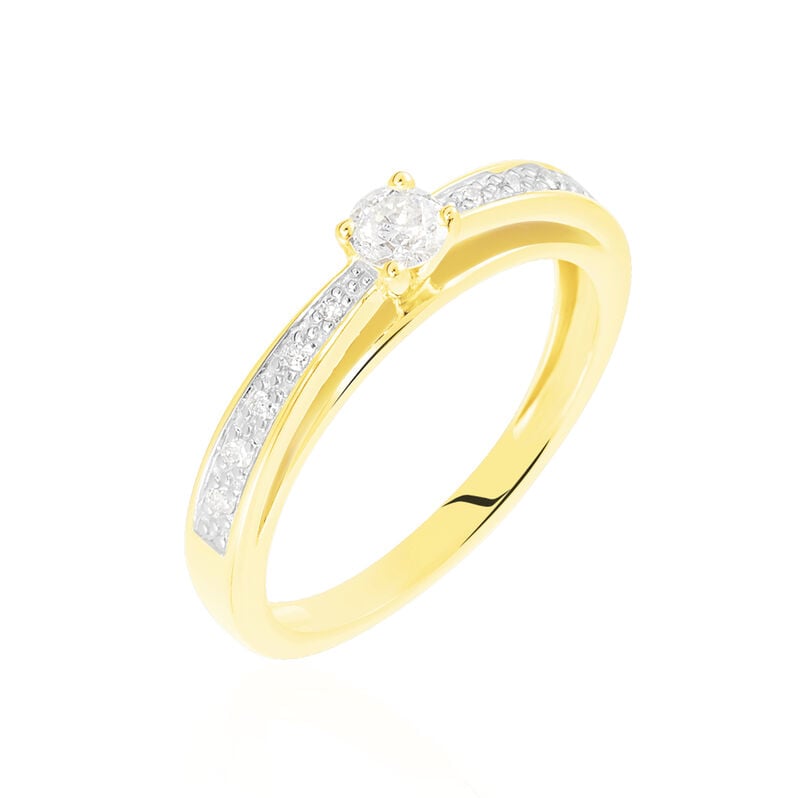 Imposa Damen Ring Gold 375 (9 Karat) Diamant Wei&szlig; 0,15 ct - Verlobungsringe Damen | OROVIVO