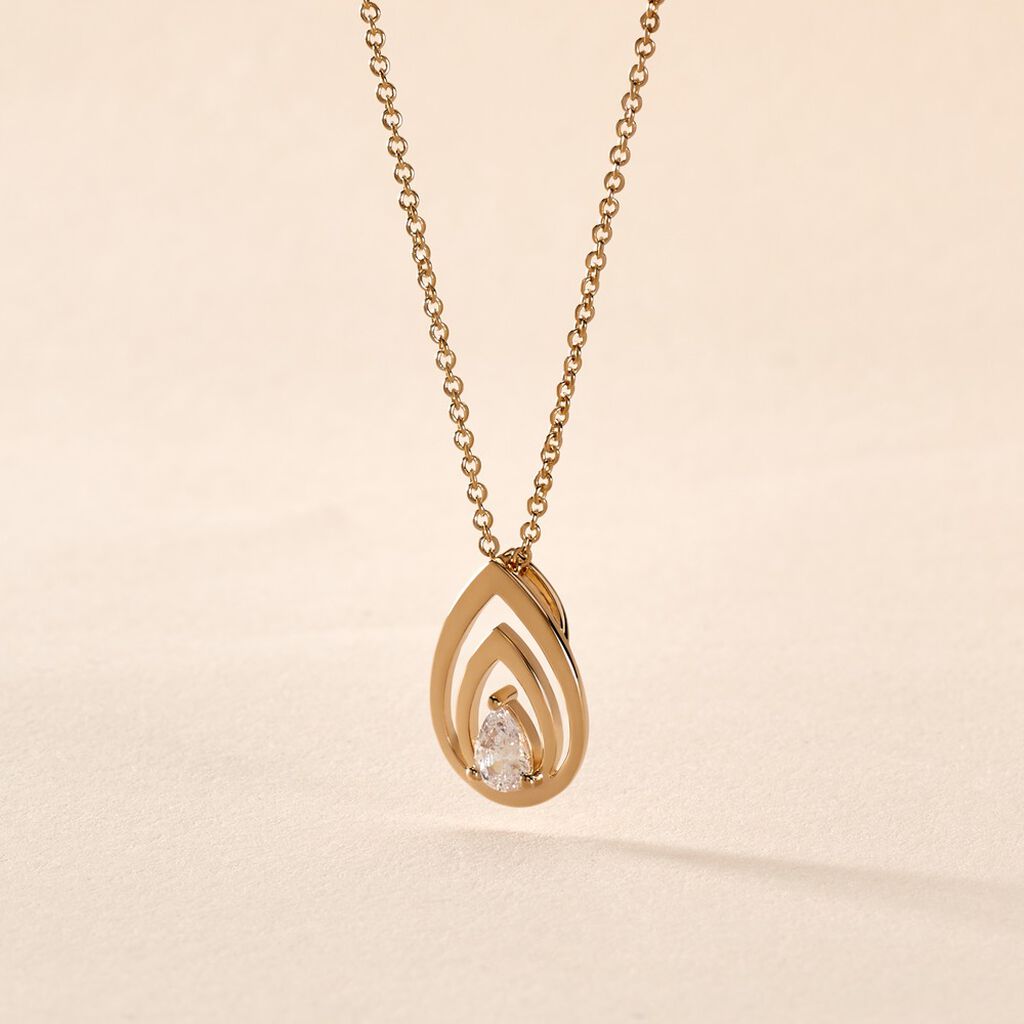Collier Plaqué Or Et Oxyde  - Spannringe Damen | OROVIVO