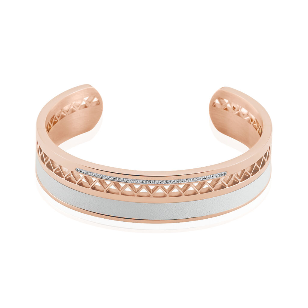 Jonc Acier Rose Cuir Weiss Imagine Victoriano Strass - Spannringe Damen | OROVIVO