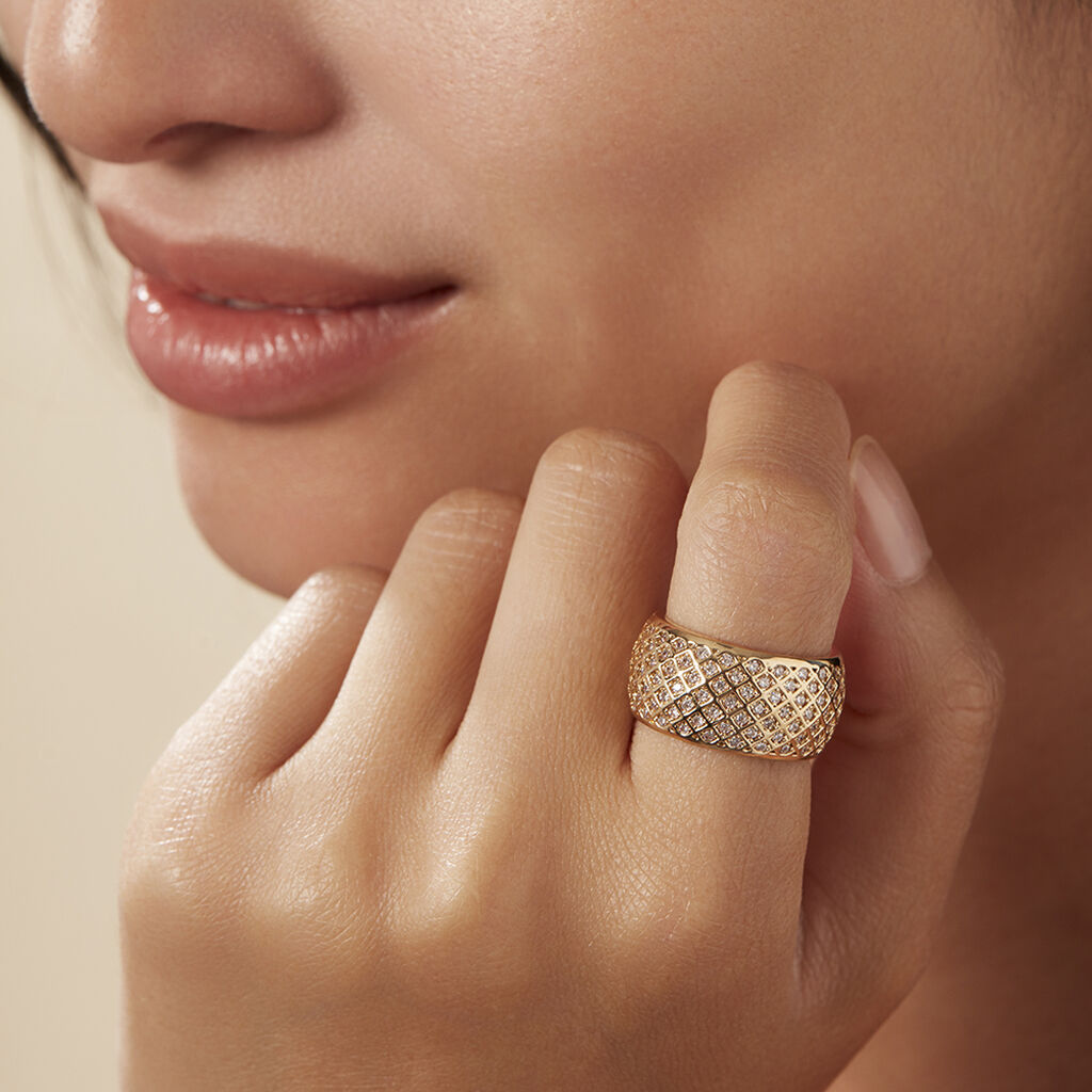 Damen Ring Vergoldet Zirkonia 11,00mm  - Ringe mit Stein Damen | OROVIVO
