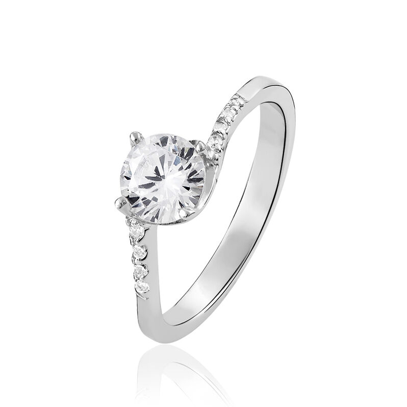 Bague Solitaire Anselme Argent Blanc Oxyde De Zirconium - Spannringe Damen | OROVIVO