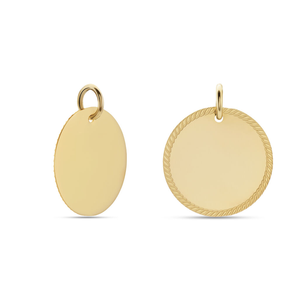 Kettenanhänger mit Gravur Gold 375 Rund 14mm April - Schmuckanhänger Familie | OROVIVO