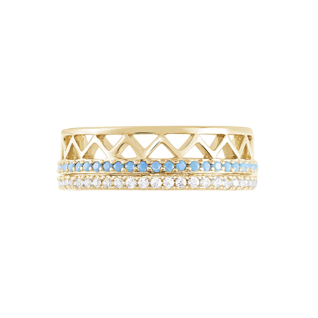 Damenring Messing Gold plattiert Zirkonia Zoila - Ringe mit Stein Damen | OROVIVO