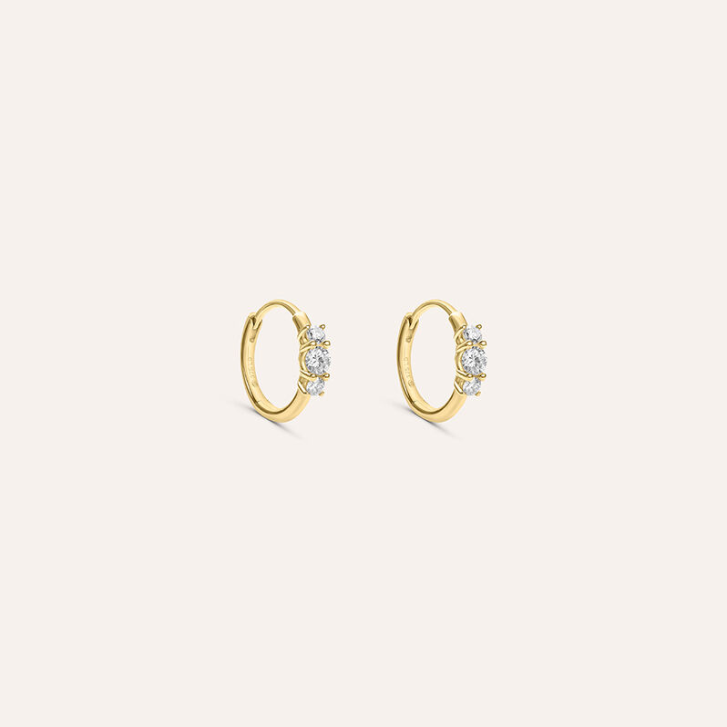 Orecchini A Cerchio Diamade Glam Oro Giallo Diamante Lab-Grown - Spannringe Damen | OROVIVO