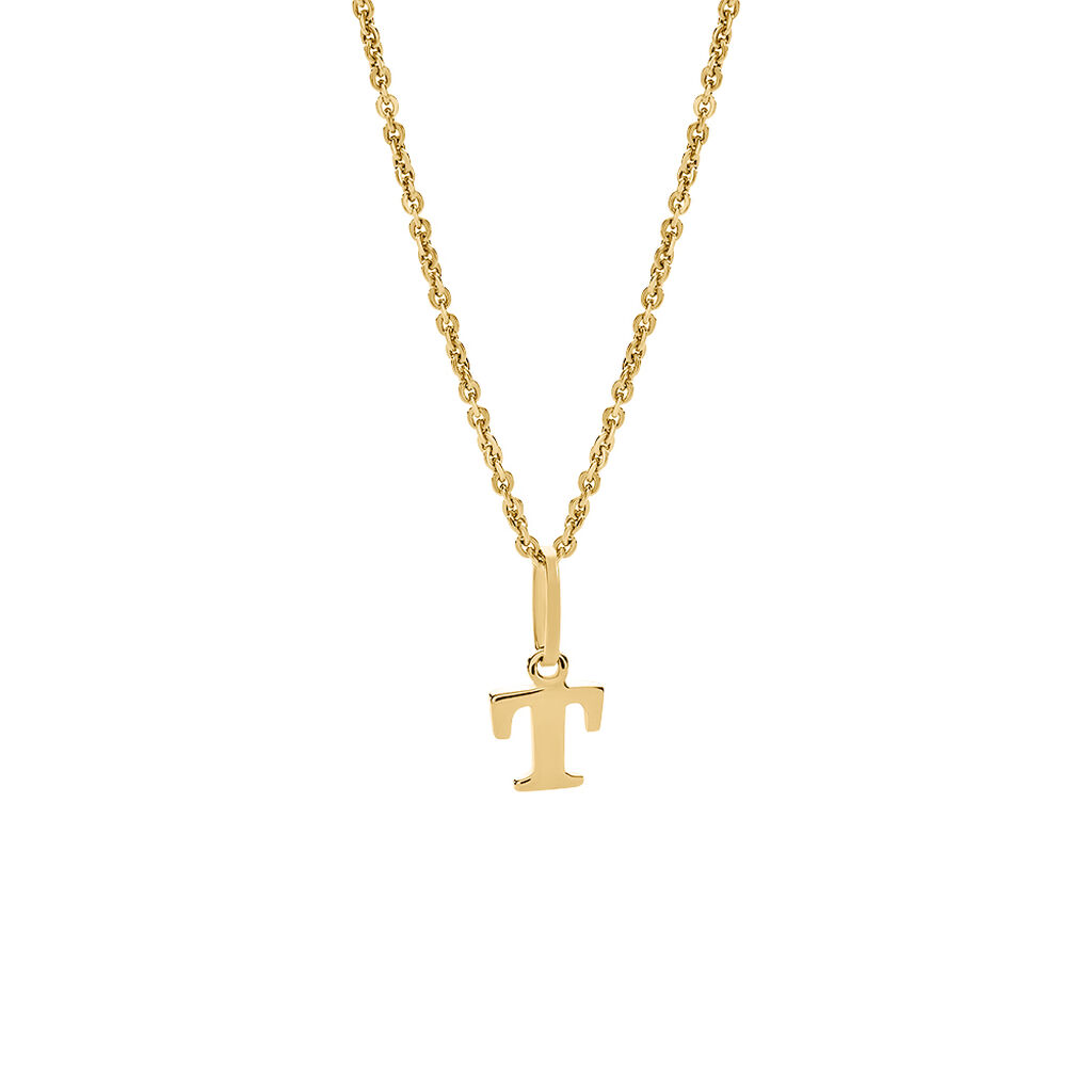 ALPHABET Unisex Anh&auml;nger Gold 375 (9 Karat) Buchstabe T