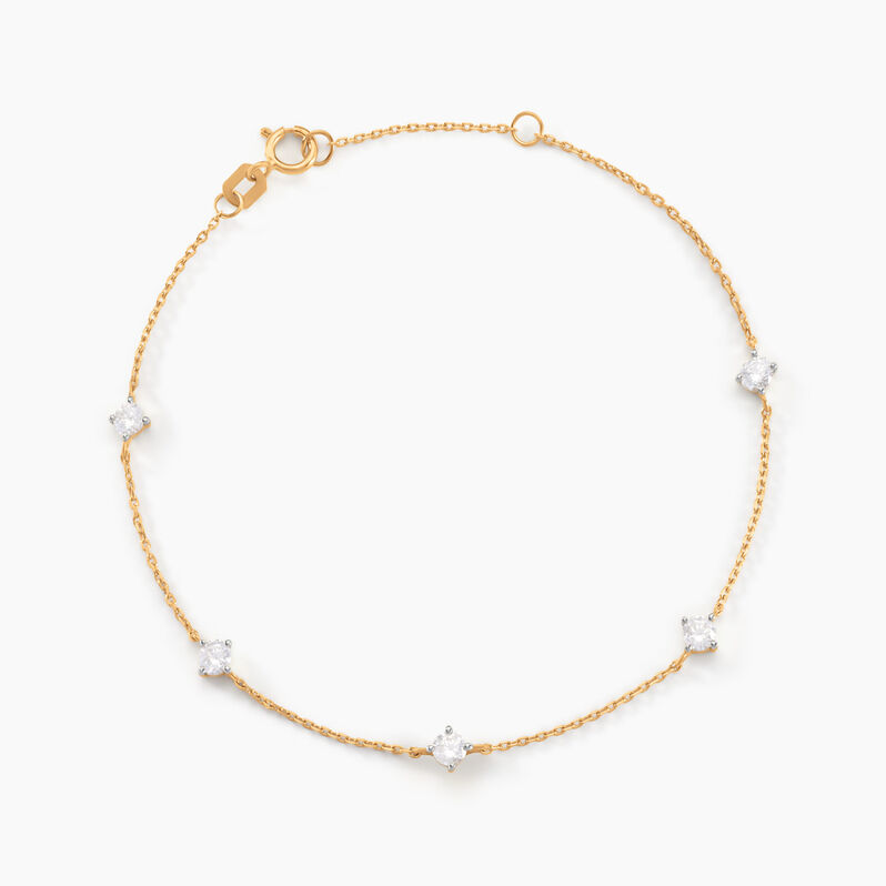 Bracelet Shonda Or Jaune Oxyde De Zirconium - Spannringe Damen | OROVIVO