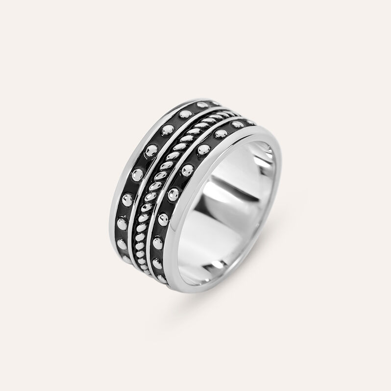 Anello Fascia Gentleman Argento Rodiato - Spannringe Herren | OROVIVO