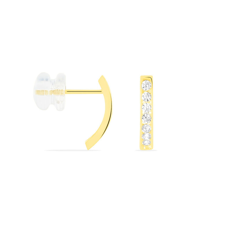 JACOBA Damen Creolen Gold 375 (9 Karat) Zirkonia Wei&szlig; - Creolen Damen | OROVIVO