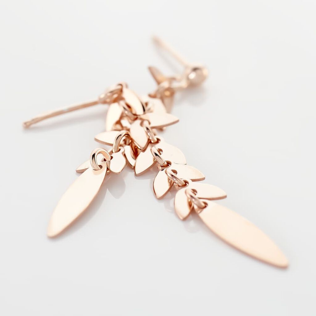 Damen Ohrstecker Lang Silber 925 Rosé Vergoldet  - Ohrringe Damen | OROVIVO
