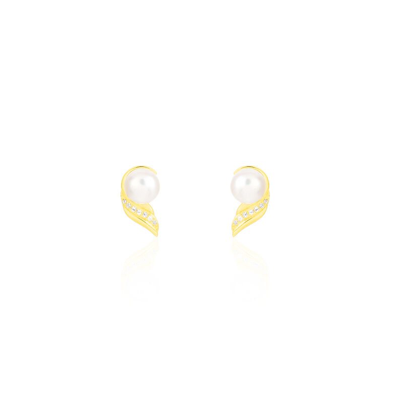 Damen Ohrstecker Gold 375 Zuchtperle Perlmutt Antoinette  - Ohrstecker Damen | OROVIVO