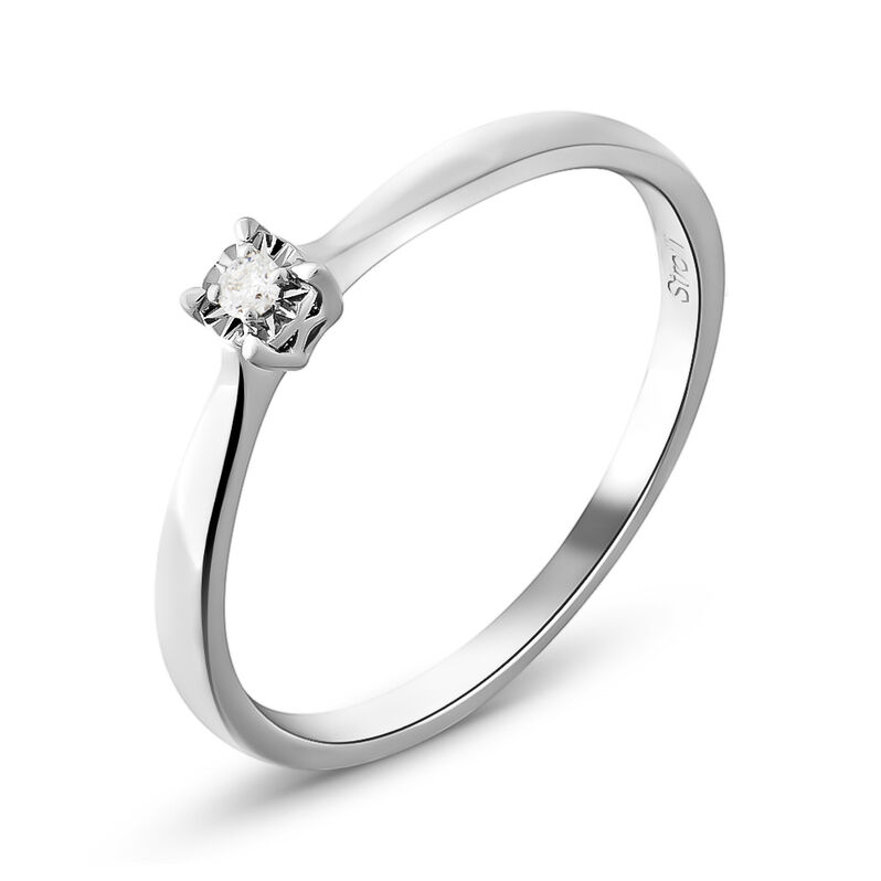 Anello Solitario Diamotion Oro Bianco Diamante - Spannringe Damen | OROVIVO