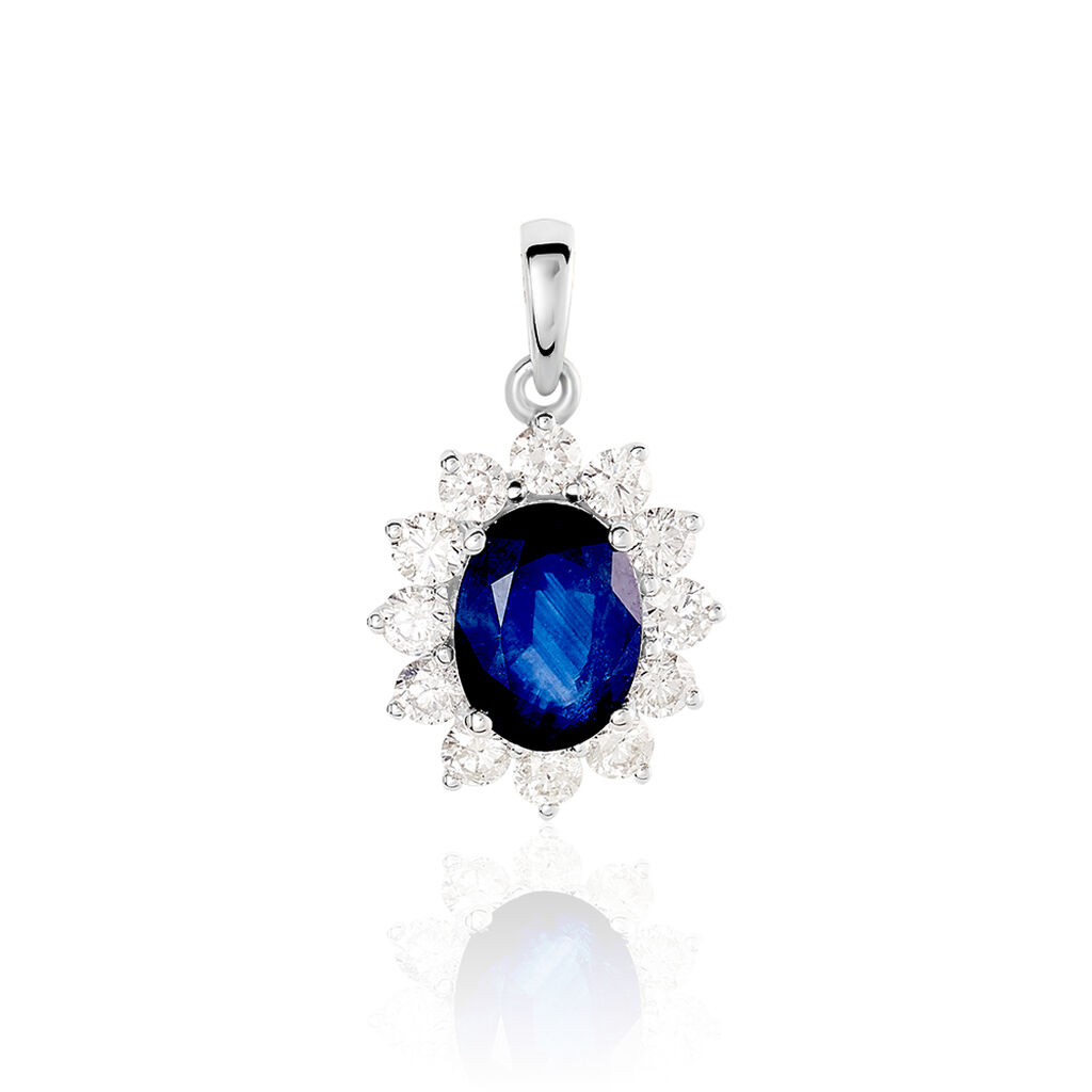 Pendentif Or Blanc Saphir Diamants - Spannringe Damen | OROVIVO