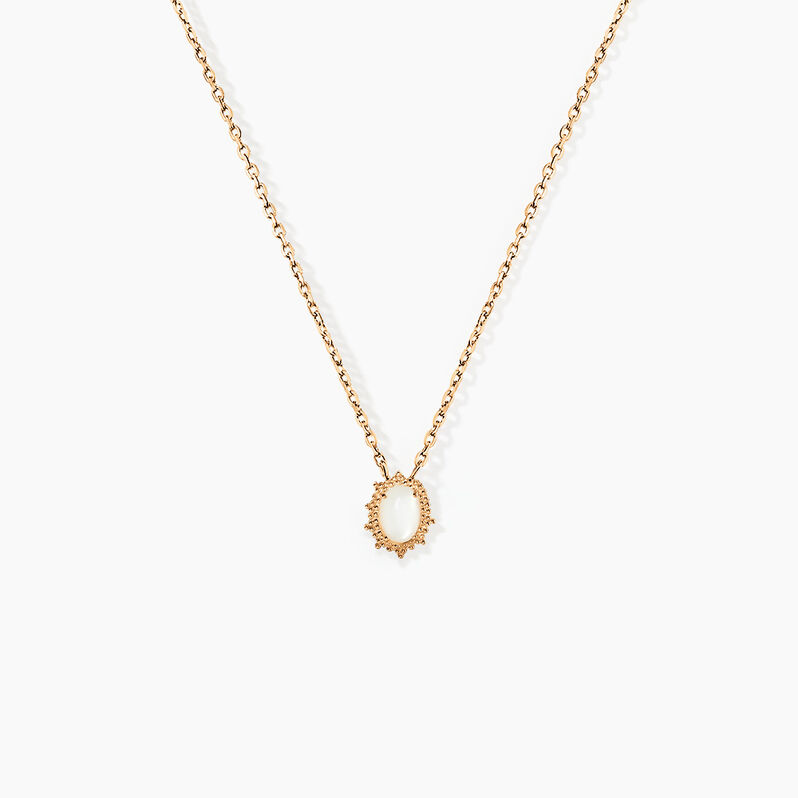 Collier Romance Plaqué Or Jaune Pierre De Lune - Spannringe Damen | OROVIVO