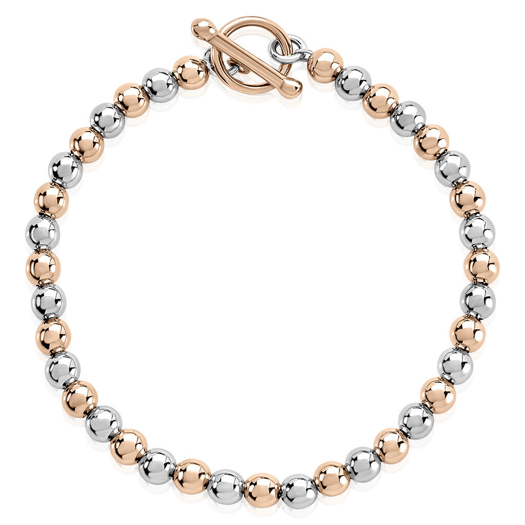Thumbnail - Damen Armband Silber Bicolor Silber/Roségold 925 Geometrisch Zayla 1,9cm 50mm, Armband ohne Stein