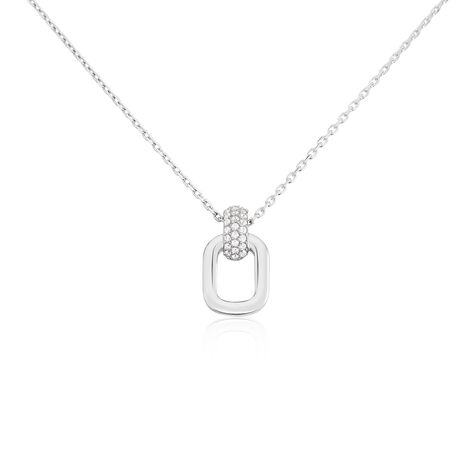 Damen Collier Silber 925 Zirkonia Rechteckig Avah 1,40mm 43cm - Halsketten Damen | OROVIVO