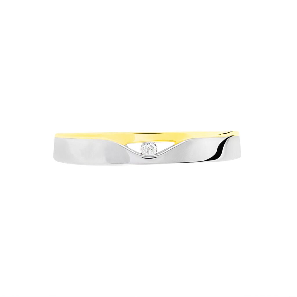 Damen Ring Silber Bicolor 925 Diamant 0,03ct Vaninna  - Eheringe mit Stein Damen | OROVIVO