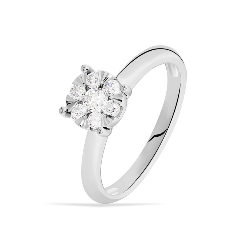 Bague Solitaire Dream Or Blanc Diamant - Spannringe Damen | OROVIVO