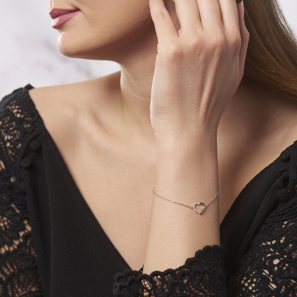 Damenarmband Silber 925 Zirkonia Herz - Armbänder mit Anhänger Damen | OROVIVO