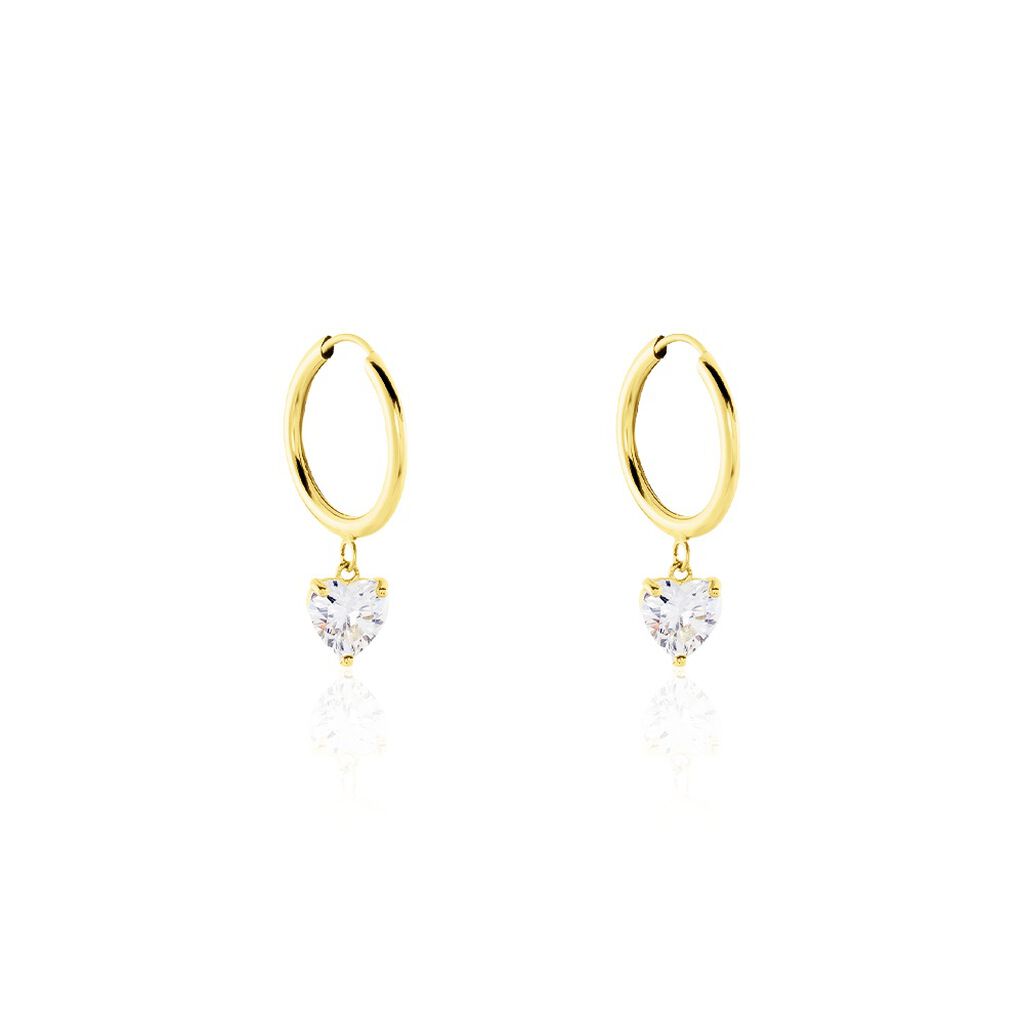 CHLOE Damen Creolen Gold 375 (9 Karat) Zirkonia Weiß 1,49 ct, Creolen mit Stein