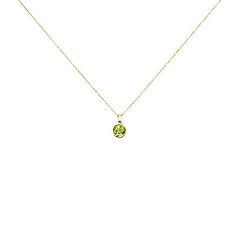 Damen Collier Gold 375 Peridot Grün 1,28ct Oval Soleia - Halsketten  | OROVIVO