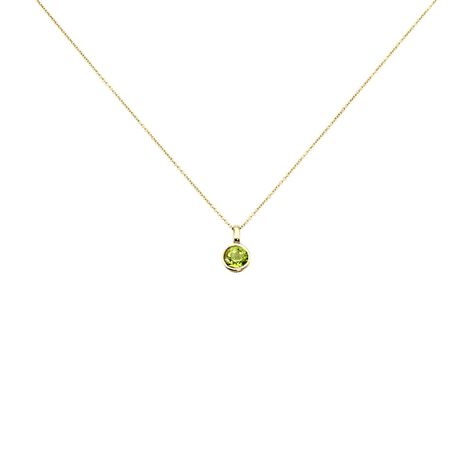 Damen Collier Gold 375 Peridot Grün 1,28ct Oval Soleia - Halsketten Damen | OROVIVO