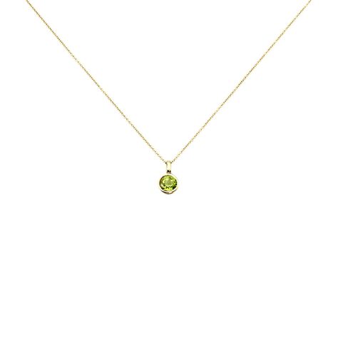Damen Collier Gold 375 Peridot Grün 1,28ct Oval Soleia - Halsketten  | OROVIVO