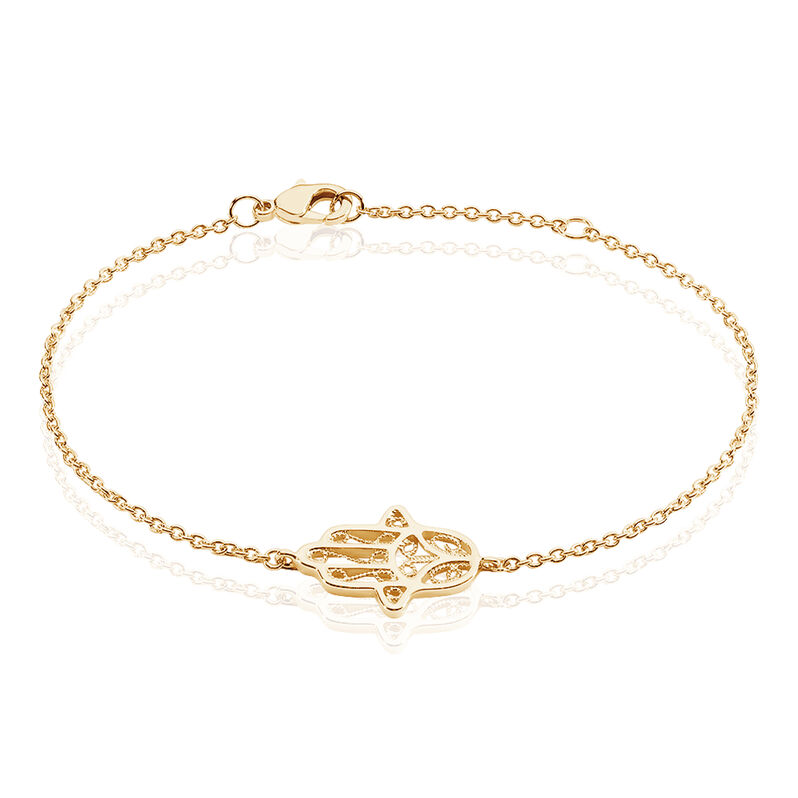 Bracelet Plaque Or Main De Fatma Ajouree - Spannringe Damen | OROVIVO