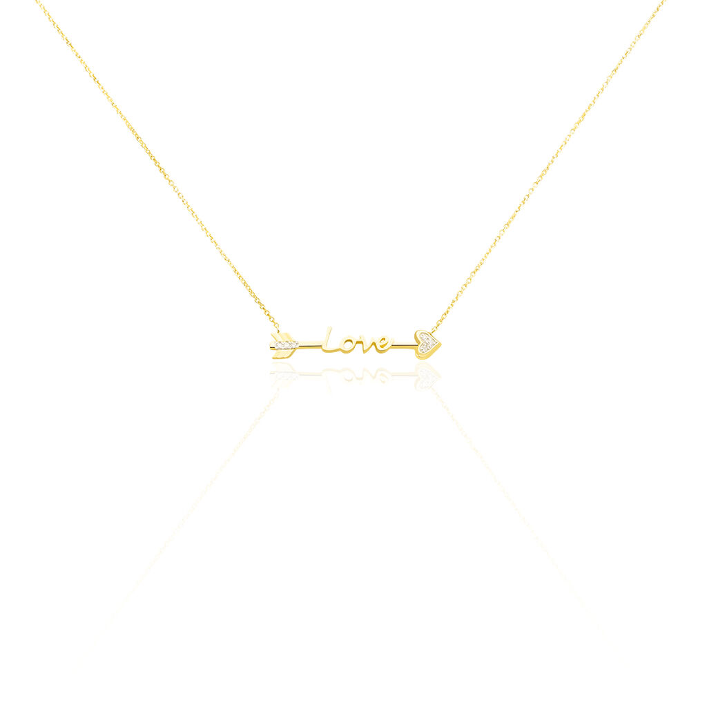 Collier Or Jaune Love Pavage Diamants - Spannringe Damen | OROVIVO
