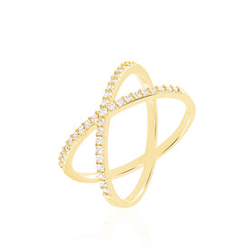 Damenring Silber 925 Vergoldet Zirkonia - Ringe mit Stein Damen | OROVIVO