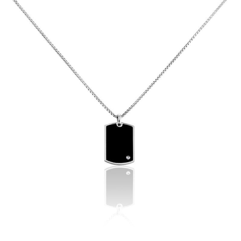 Collier Argent Rhodié Ilias Oxyde De Zirconium - Spannringe Herren | OROVIVO
