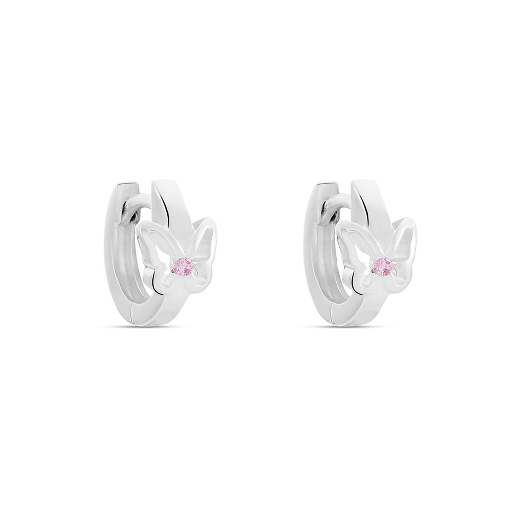 Kinder Creolen Silber 925 Zirkonia Rosé Barbara  - Creolen Kinder | OROVIVO