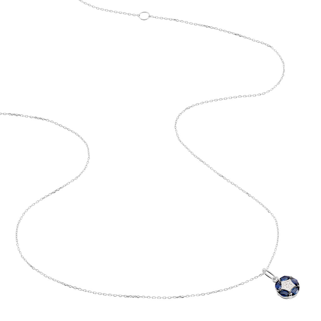 Collier Milana Or Blanc Saphir Et Diamant - Spannringe Damen | OROVIVO