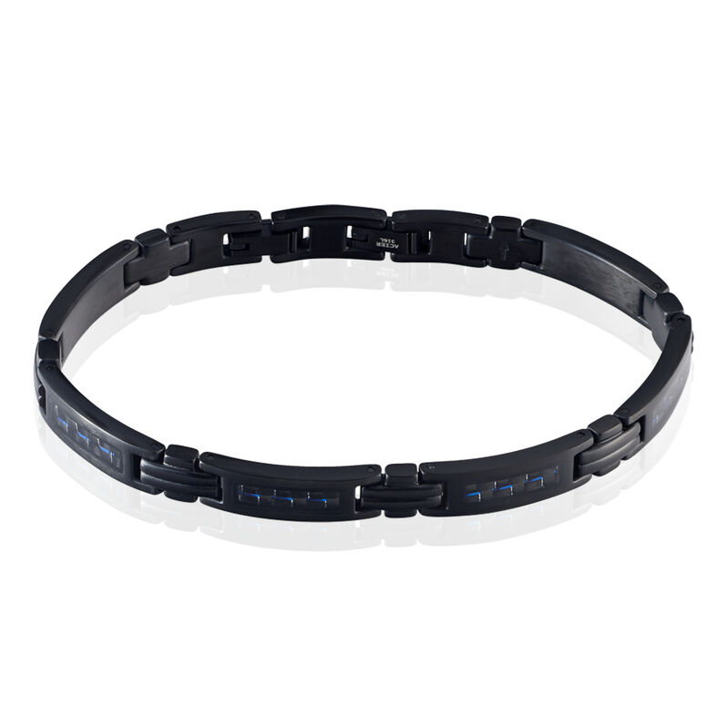Bracelet Felipe Acier Pvd Noir Et Bleu - Spannringe Herren | OROVIVO