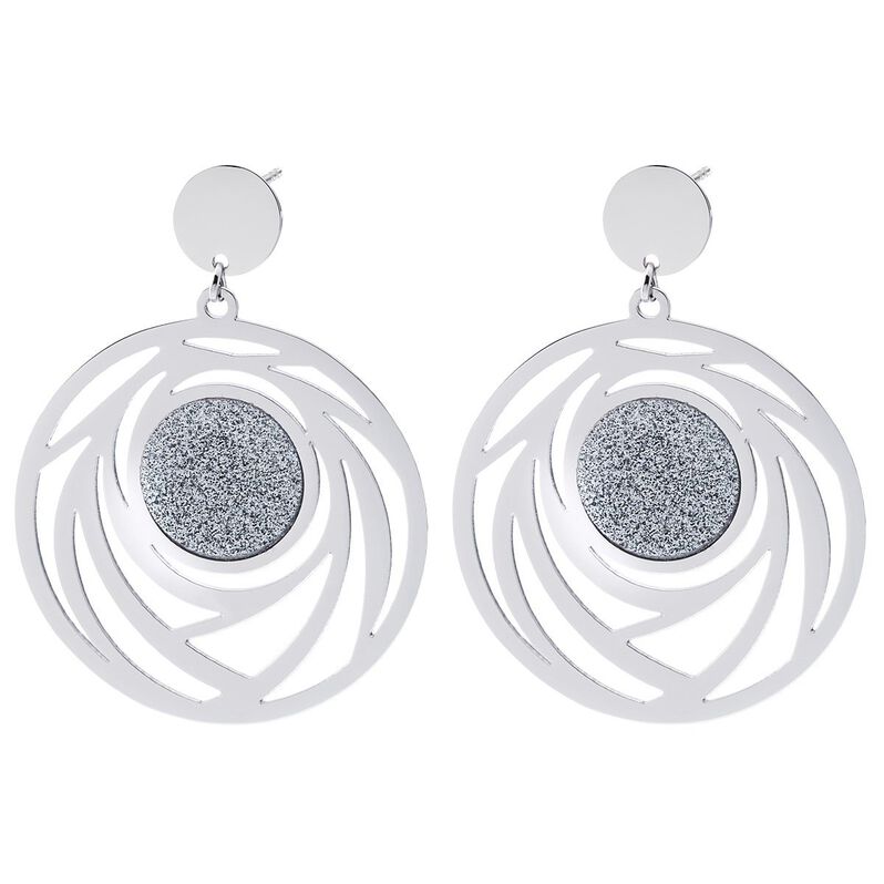 KAFA Damen Ohrringe Lang Edelstahl Kreis - Ohrringe Damen | OROVIVO