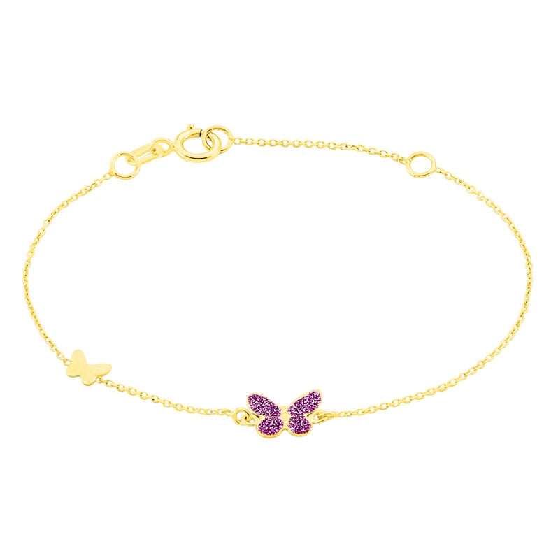 Bracelet Or Jaune Thea Papillon Glitter - Spannringe Kinder | OROVIVO
